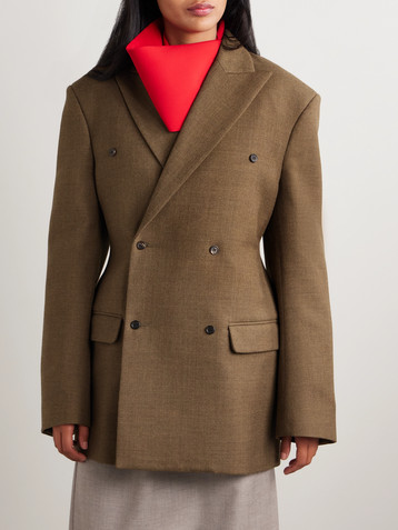 CARVEN Oversized double-breasted wool-twill blazer