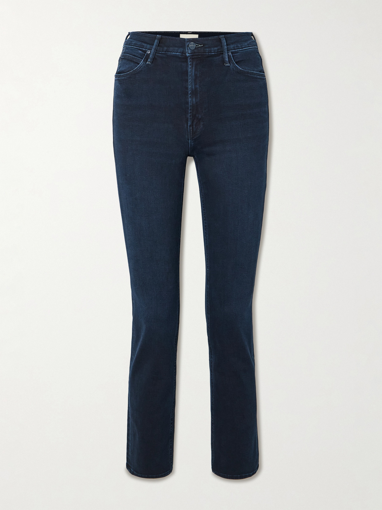 Mother The Dazzler Ankle Mid-rise Straight-leg Jeans In Blue