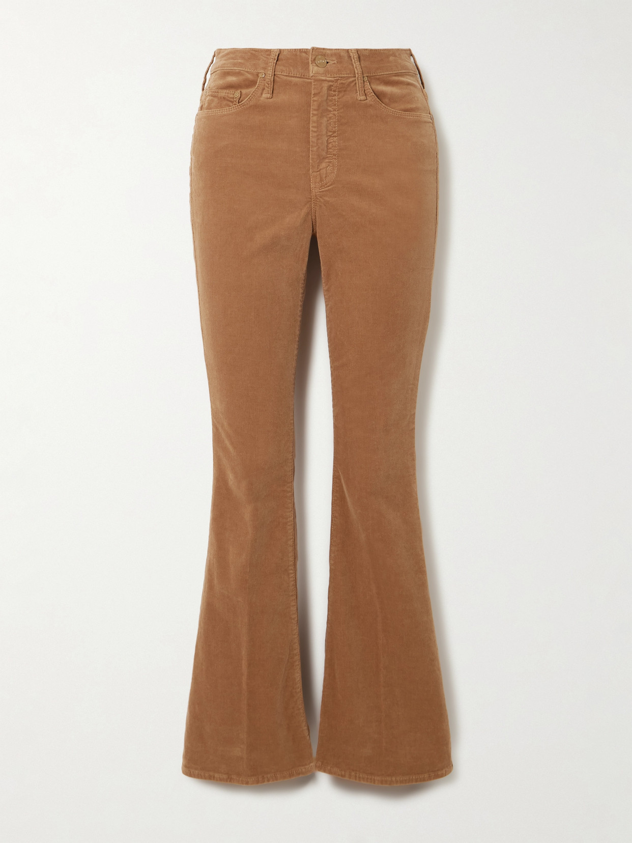 Mother The Weekender Cotton-blend Corduroy Bootcut Trousers In Neutrals