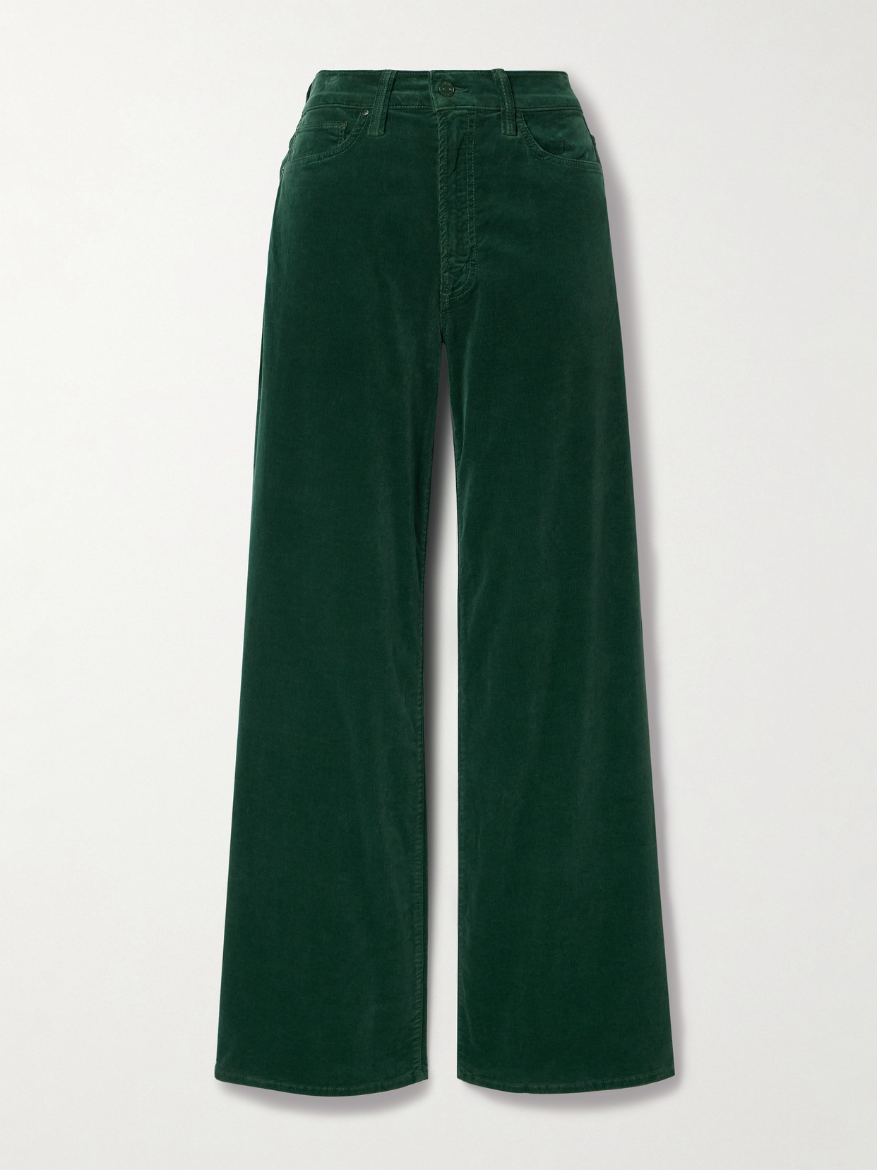 Mother - The Ditcher Roller Cotton-blend Corduroy Wide-leg Pants - Green