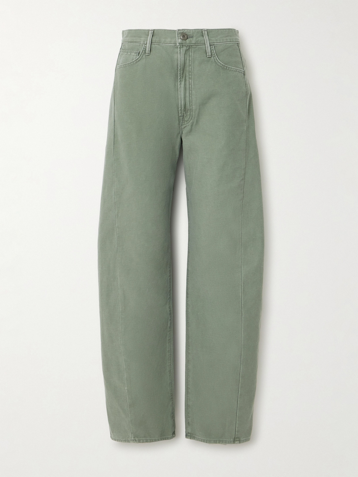 Mother - The Full Pipe Skimp High-rise Barrel-leg Jeans - Green