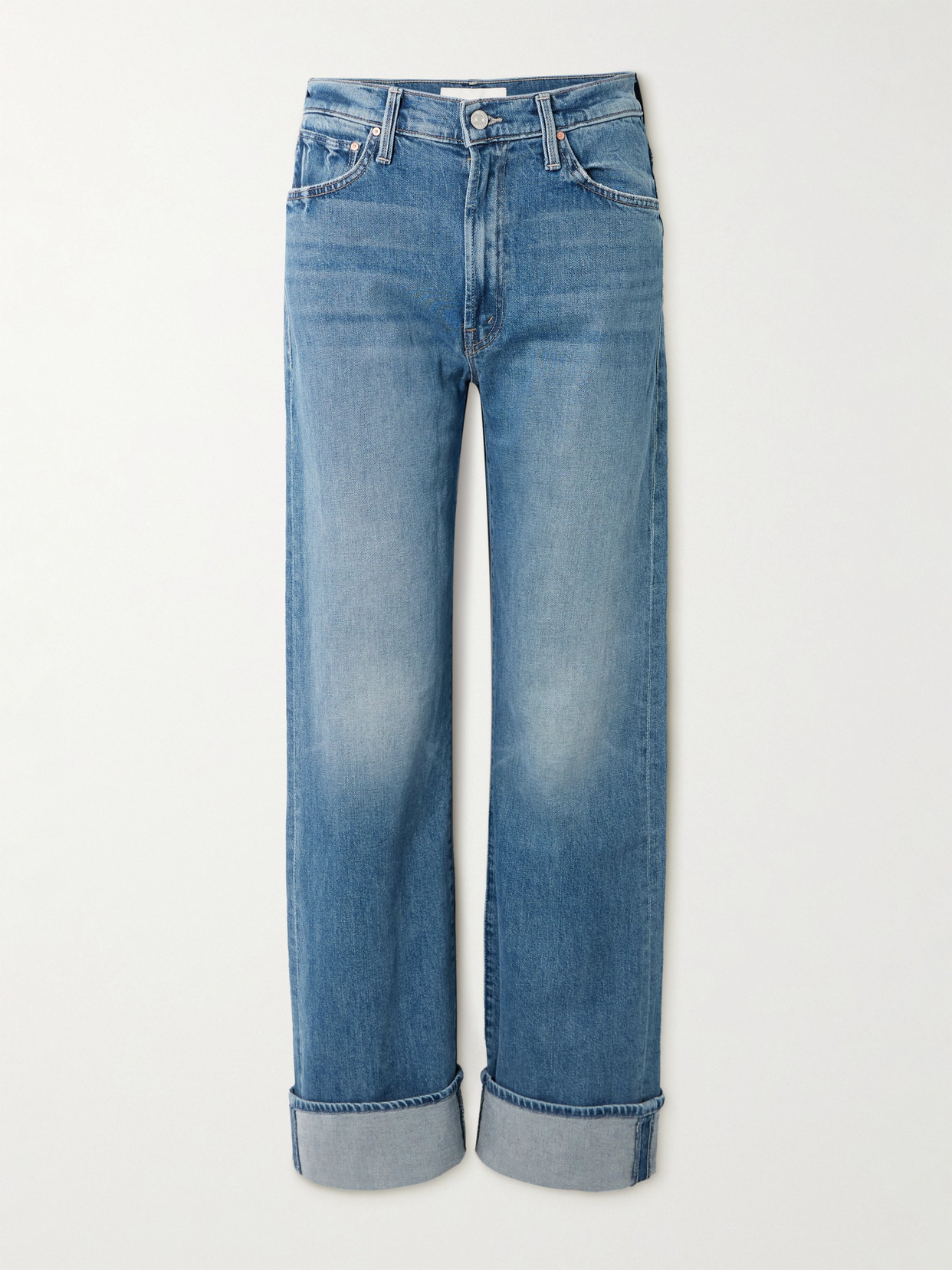 Mother - The Dodger Skimp Cuff High-rise Straight-leg Jeans - Blue