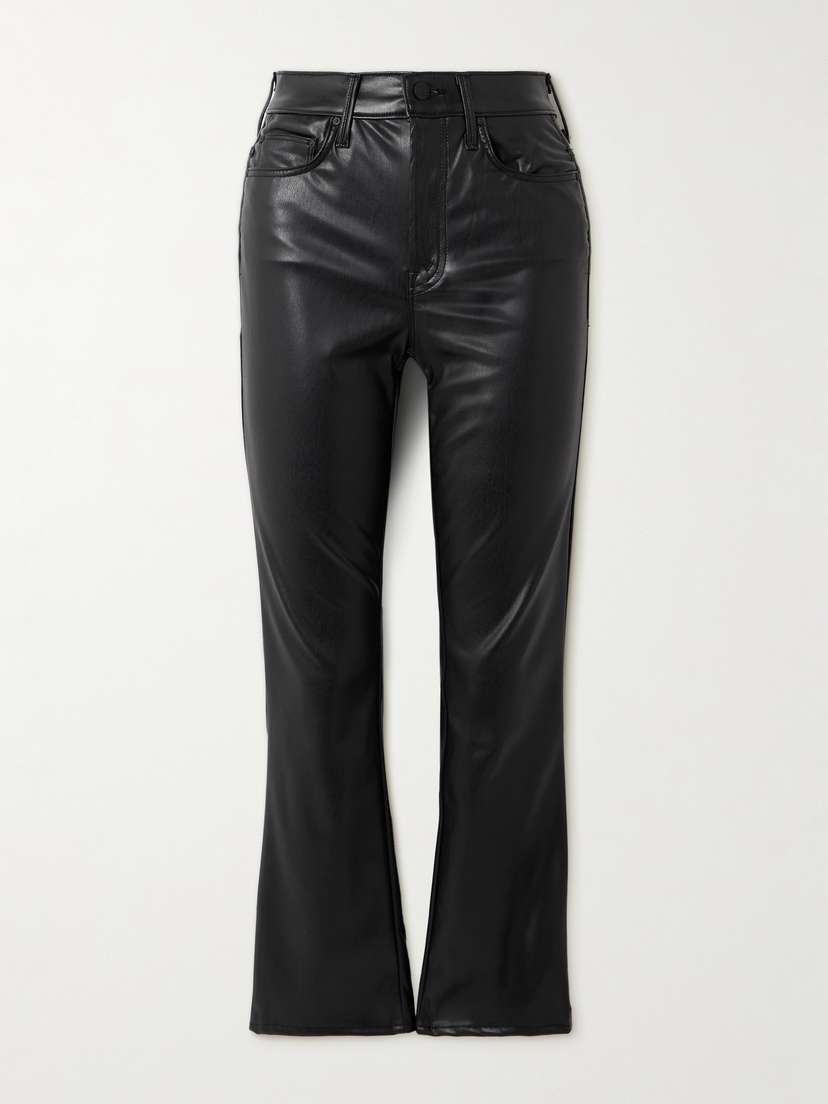 Mother The Insider Flood Cropped Faux Leather Bootcut Pants