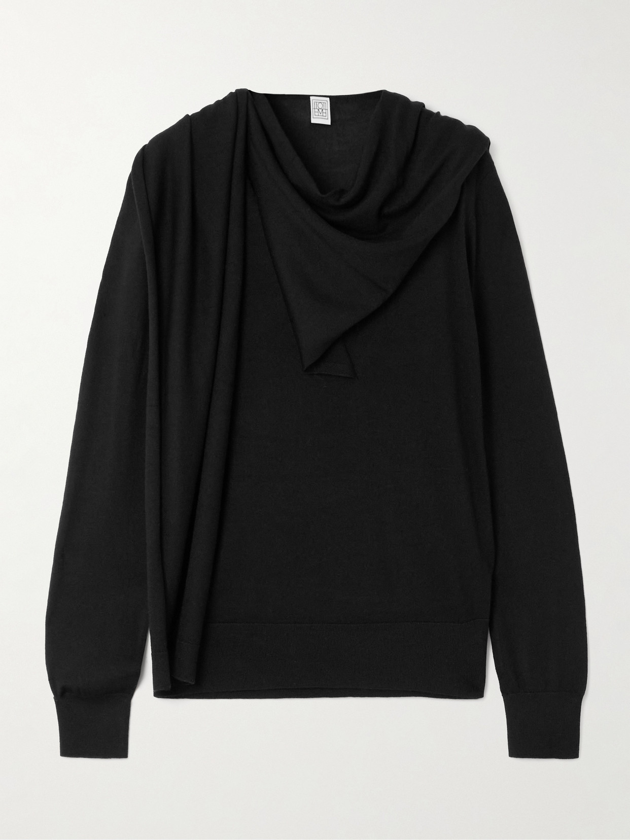 TOTEME - Draped Wool And Silk-blend Sweater - Black