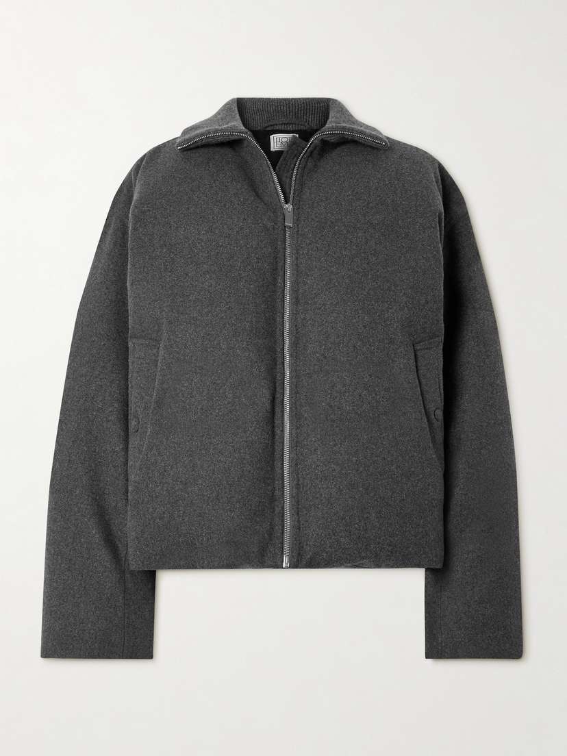 TOTEME Padded Mélange Wool-blend Flannel Jacket