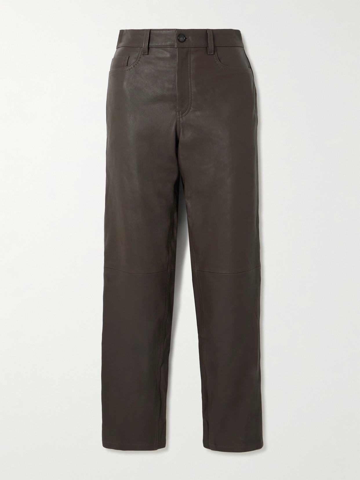 TOTEME - Straight-leg Leather Pants - Brown