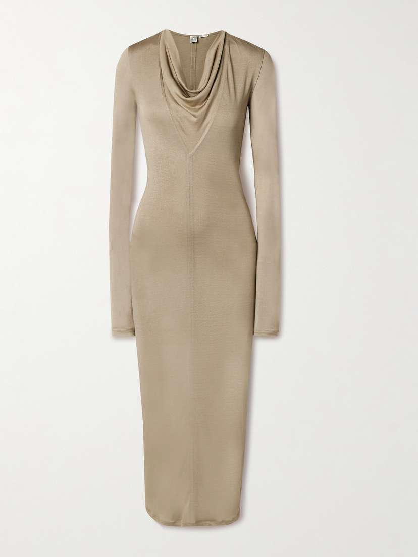TOTEME Draped Stretch-jersey Maxi Dress