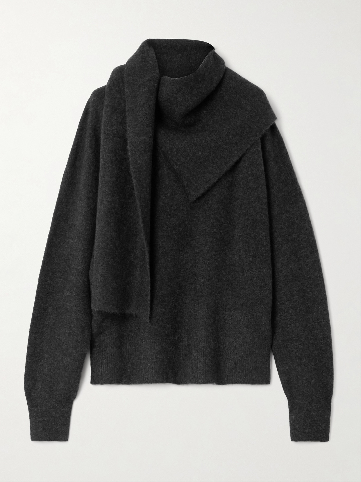 TOTEME - Draped Knitted Sweater - Gray