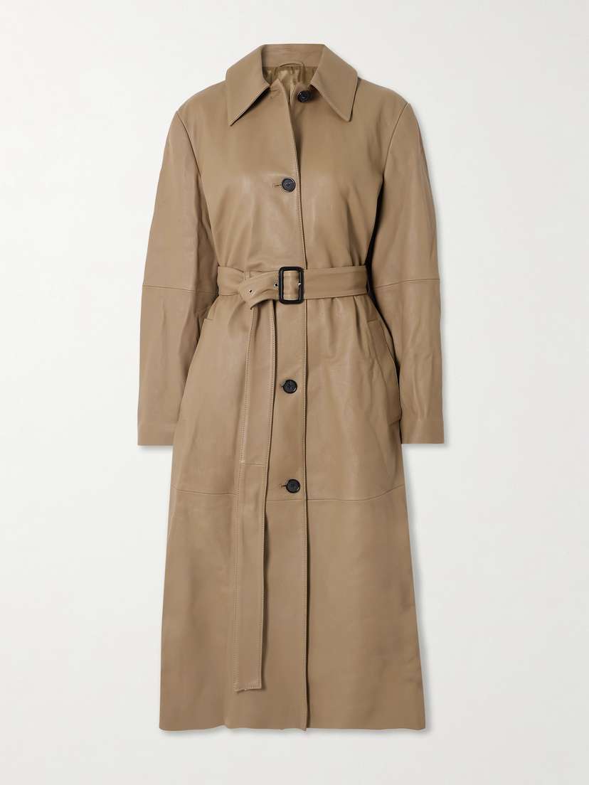 TOTEME Belted Leather Trench Coat