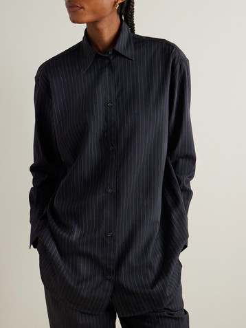 TOTEME Pinstriped wool-blend shirt
