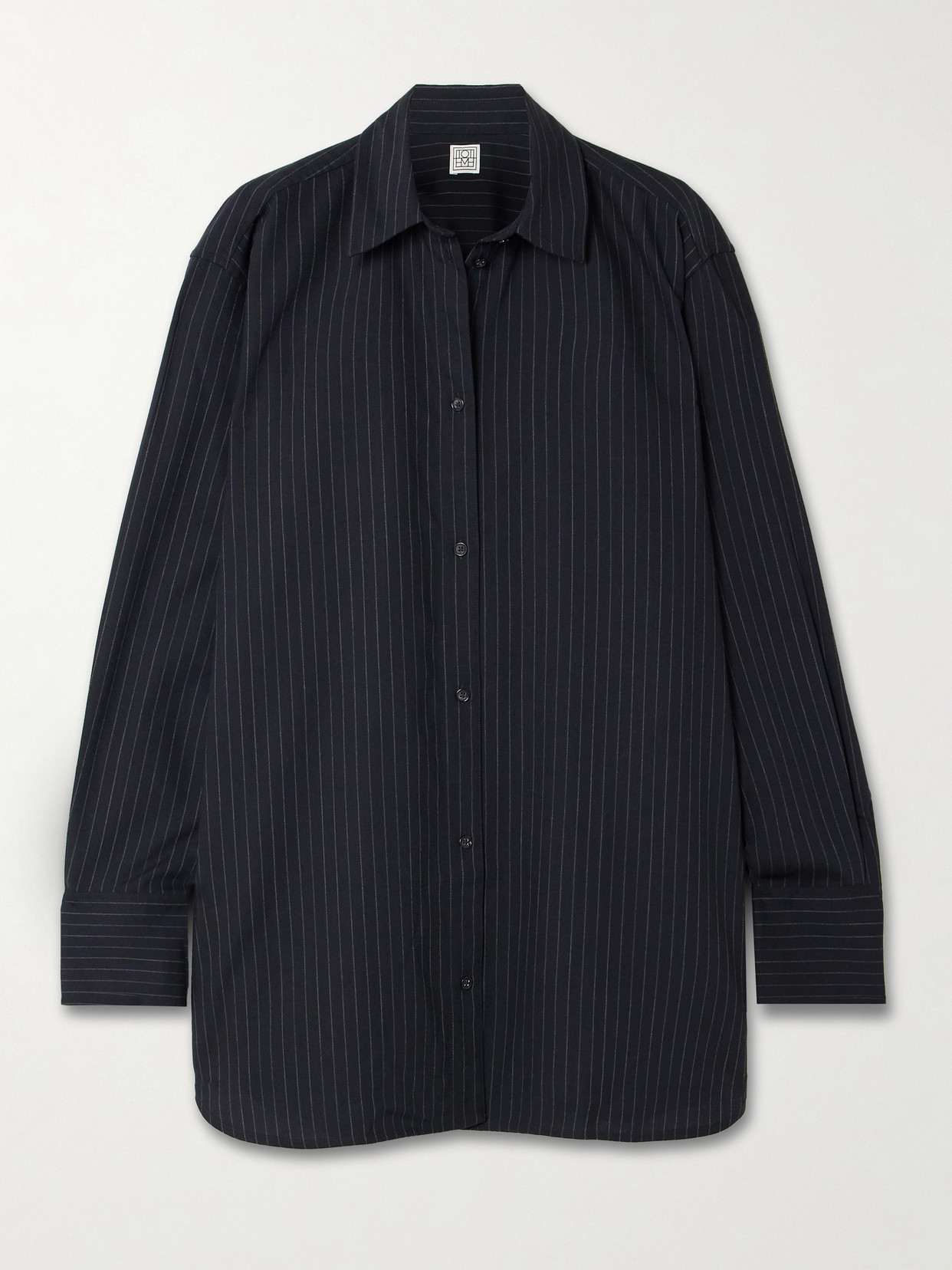 TOTEME - Pinstriped Wool-blend Shirt - Blue