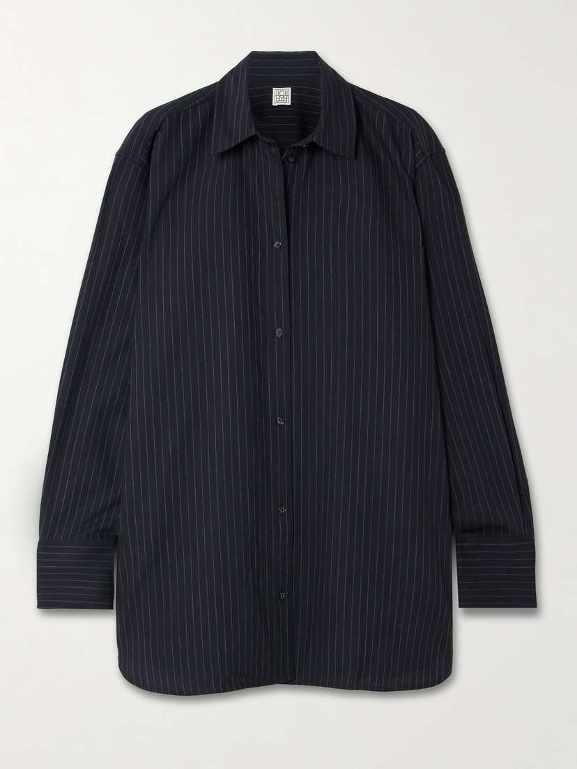 TOTEME Pinstriped Wool-blend Shirt
