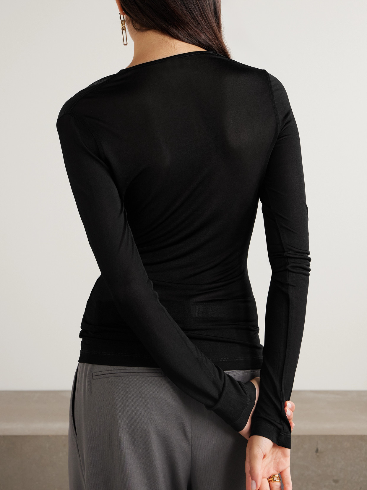 Totême Jersey Top In Black