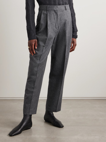 TOTEME Pleated wool-blend felt wide-leg pants