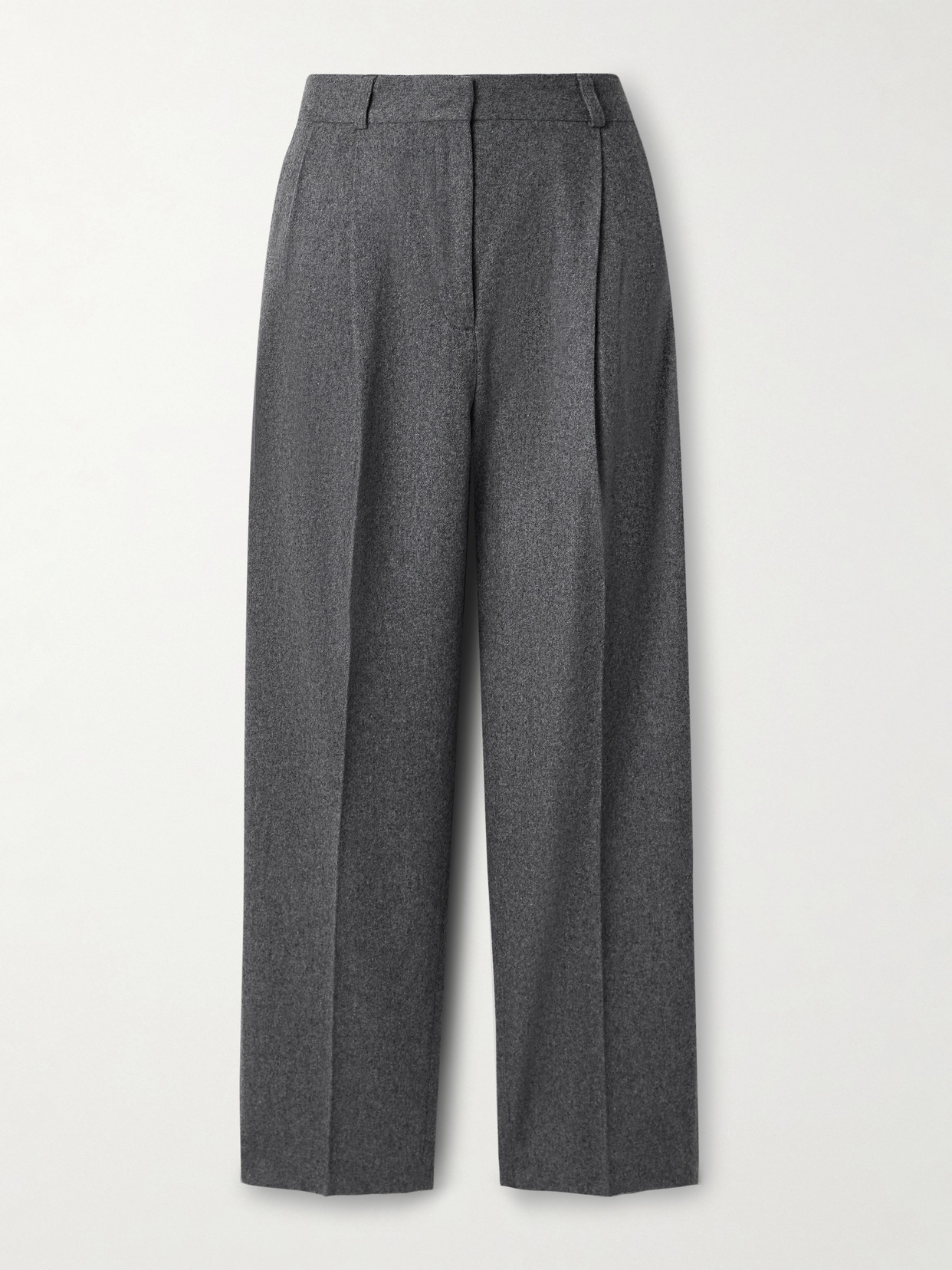 TOTEME - Pleated Wool-blend Felt Wide-leg Pants - Gray
