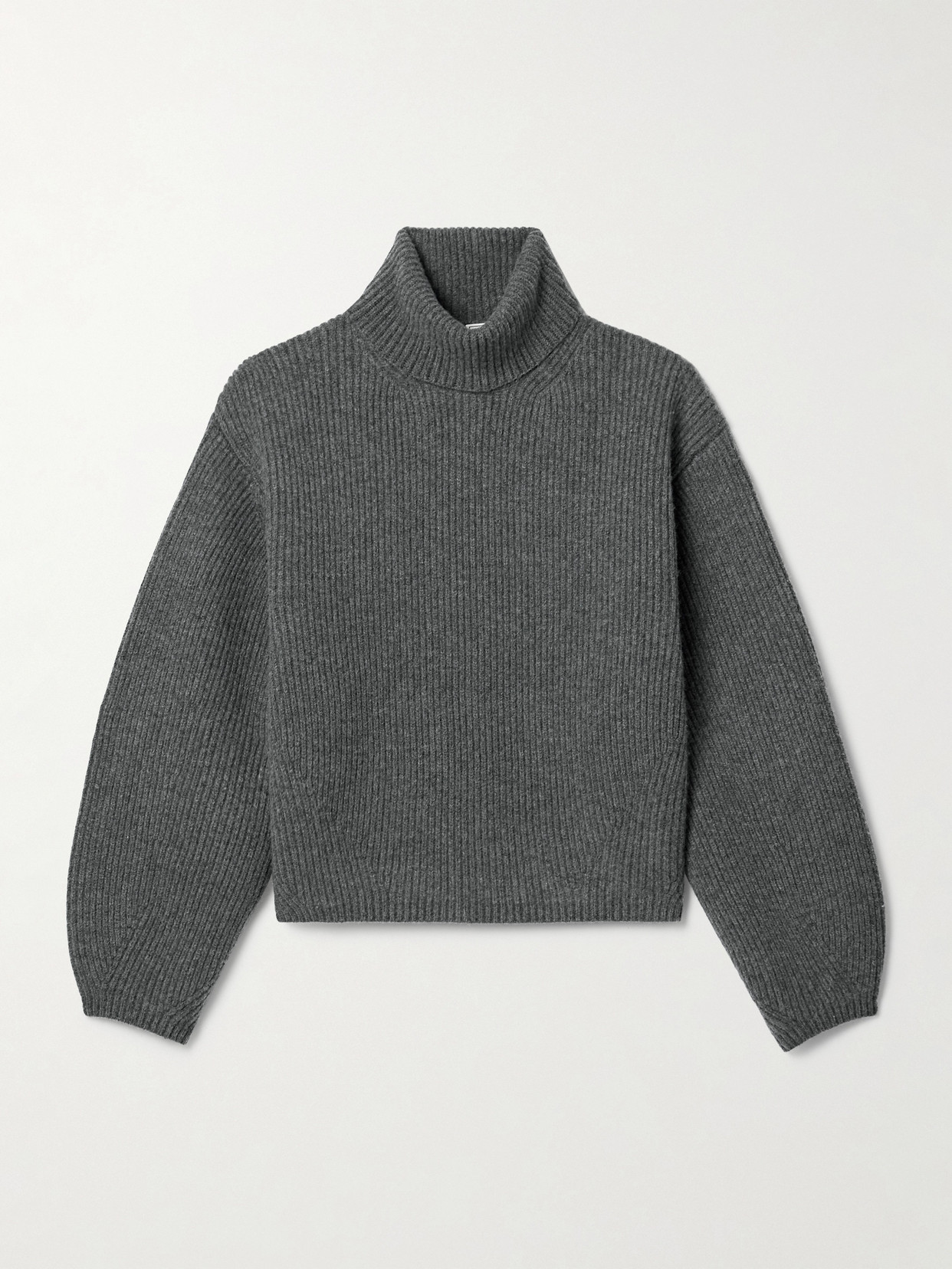 TOTEME - Ribbed Wool-blend Turtleneck Sweater - Gray