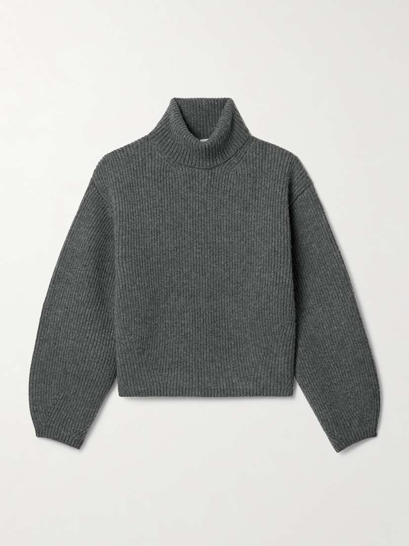 TOTEME Ribbed Wool-blend Turtleneck Sweater