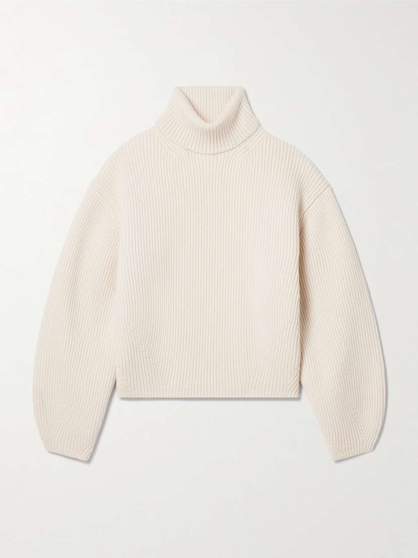 TOTEME Ribbed Wool-blend Turtleneck Sweater