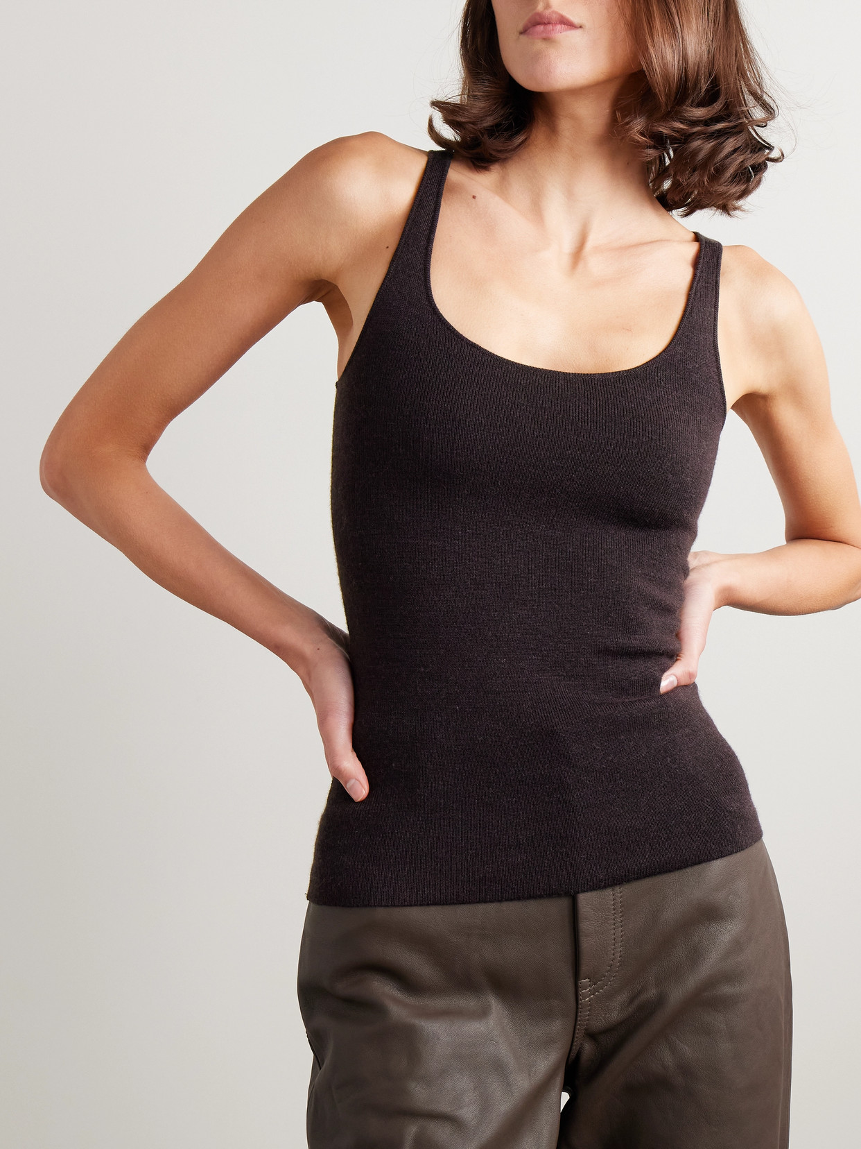 Totême Wool-blend Tank In Brown