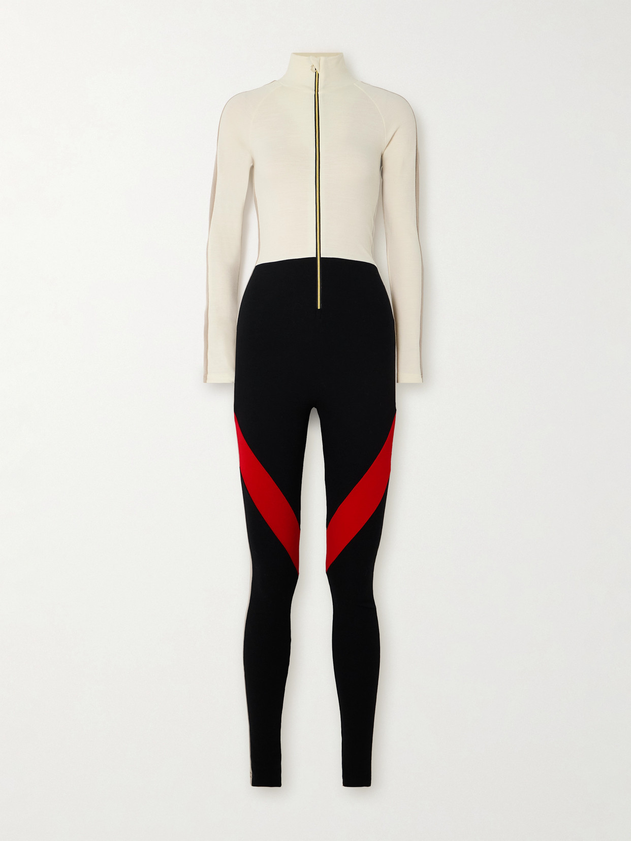 We Norwegians + Inuikii Merino Wool-blend Piqué Jumpsuit In Off-white