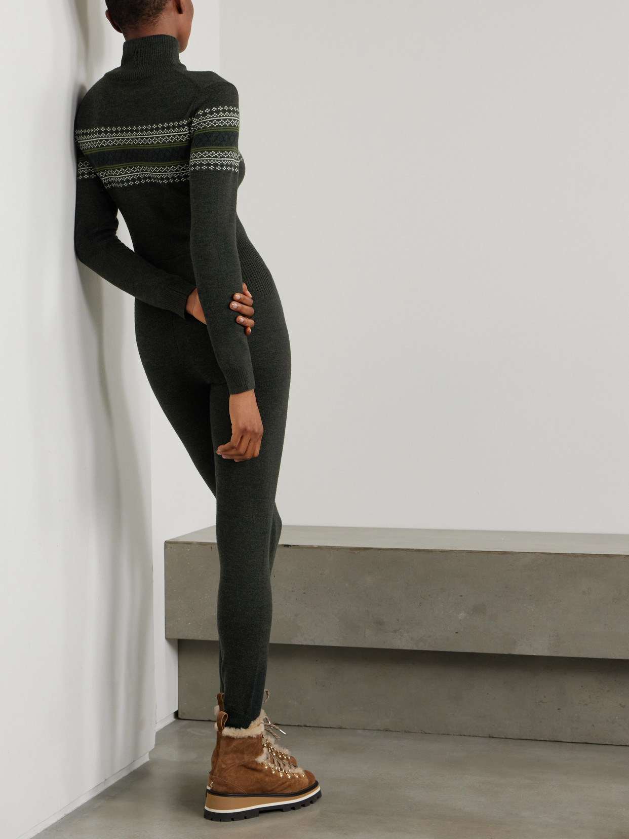 We Norwegians Setesdal Merino Wool Jumpsuit In Green