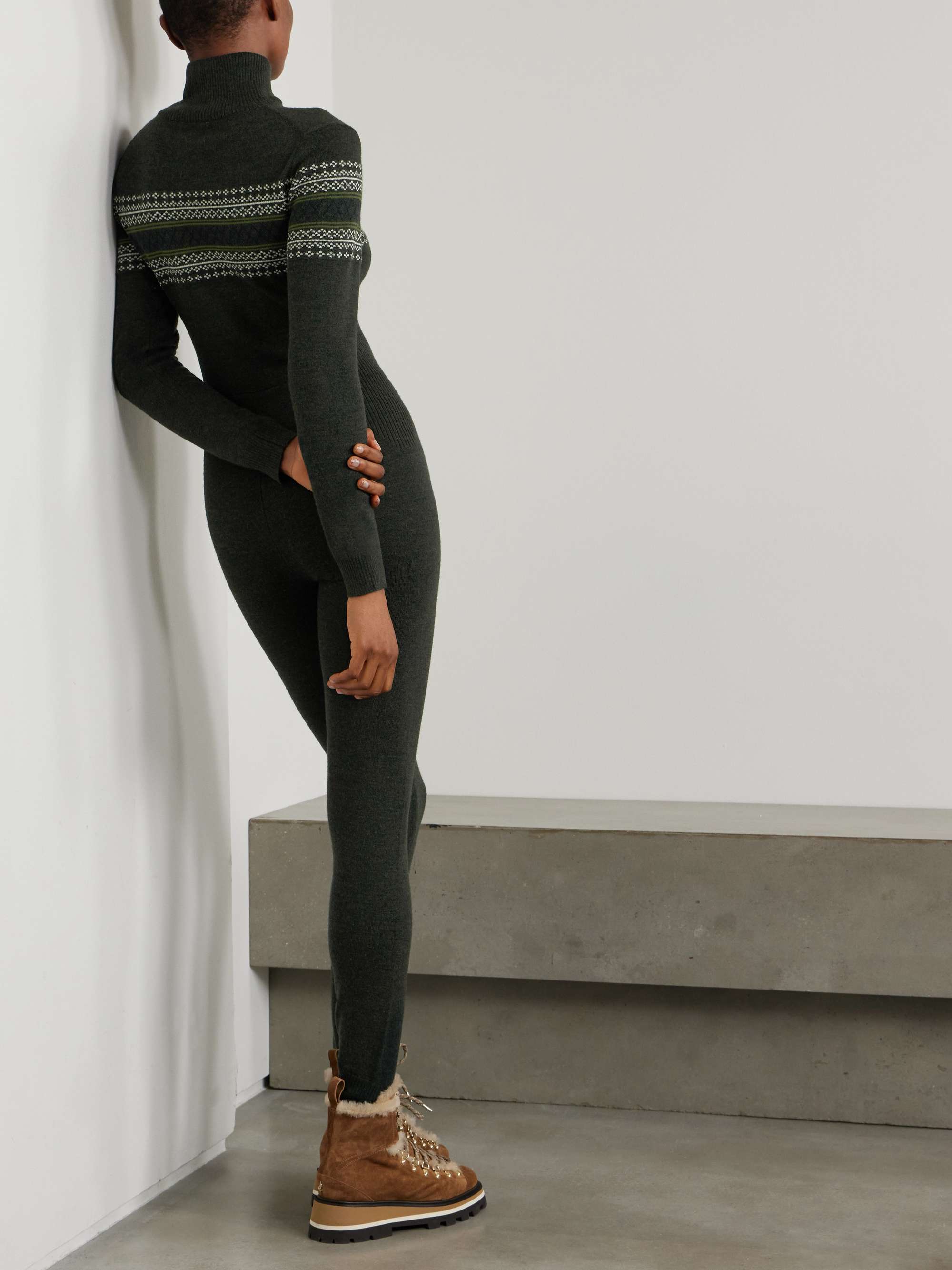 WE NORWEGIANS Combi-pantalon en laine mérinos jacquard Signature