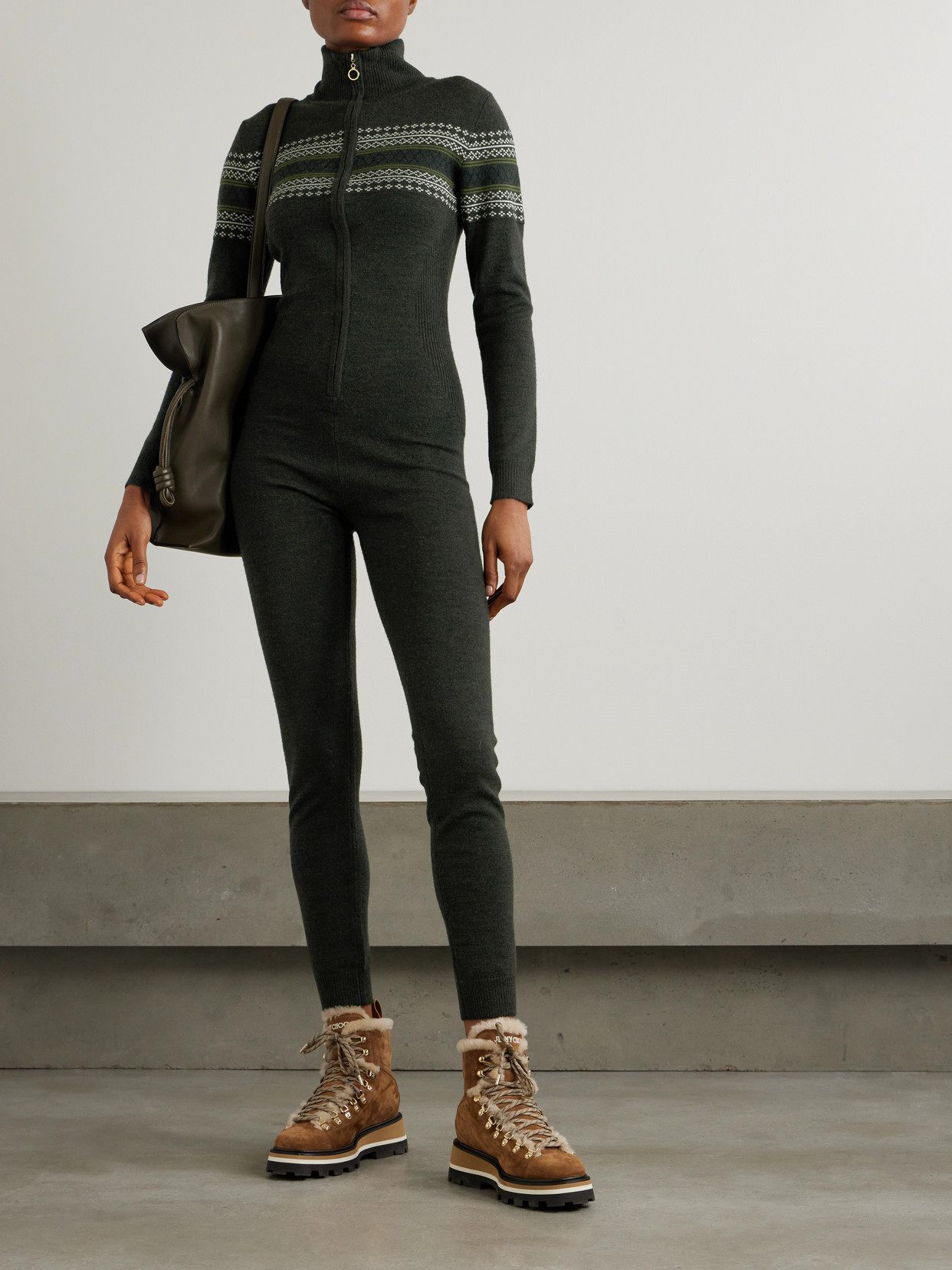 We Norwegians Setesdal Merino Wool Jumpsuit In Green