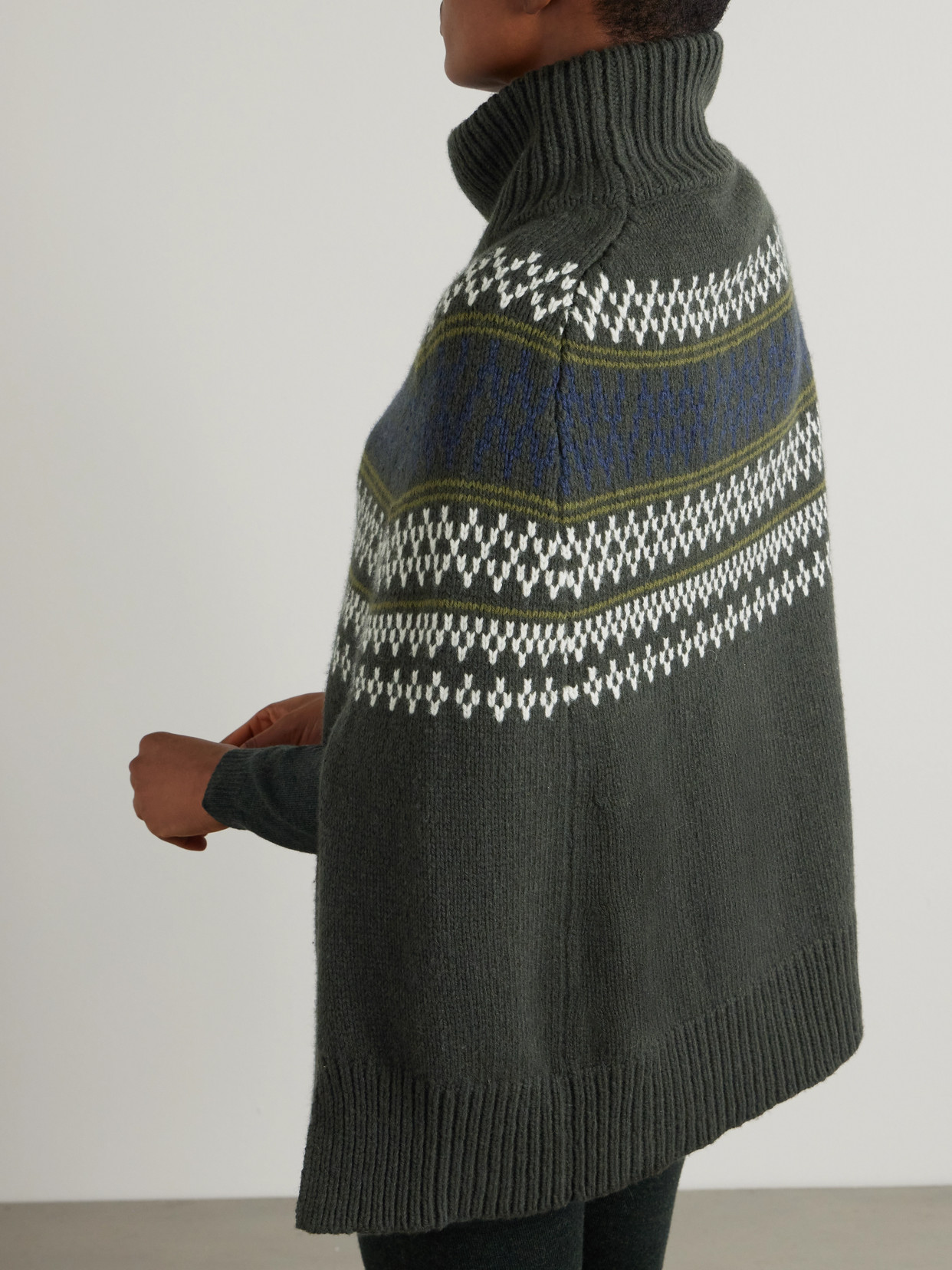 We Norwegians Setesdal Merino Wool And Cashmere-blend Turtleneck Sweater In Green