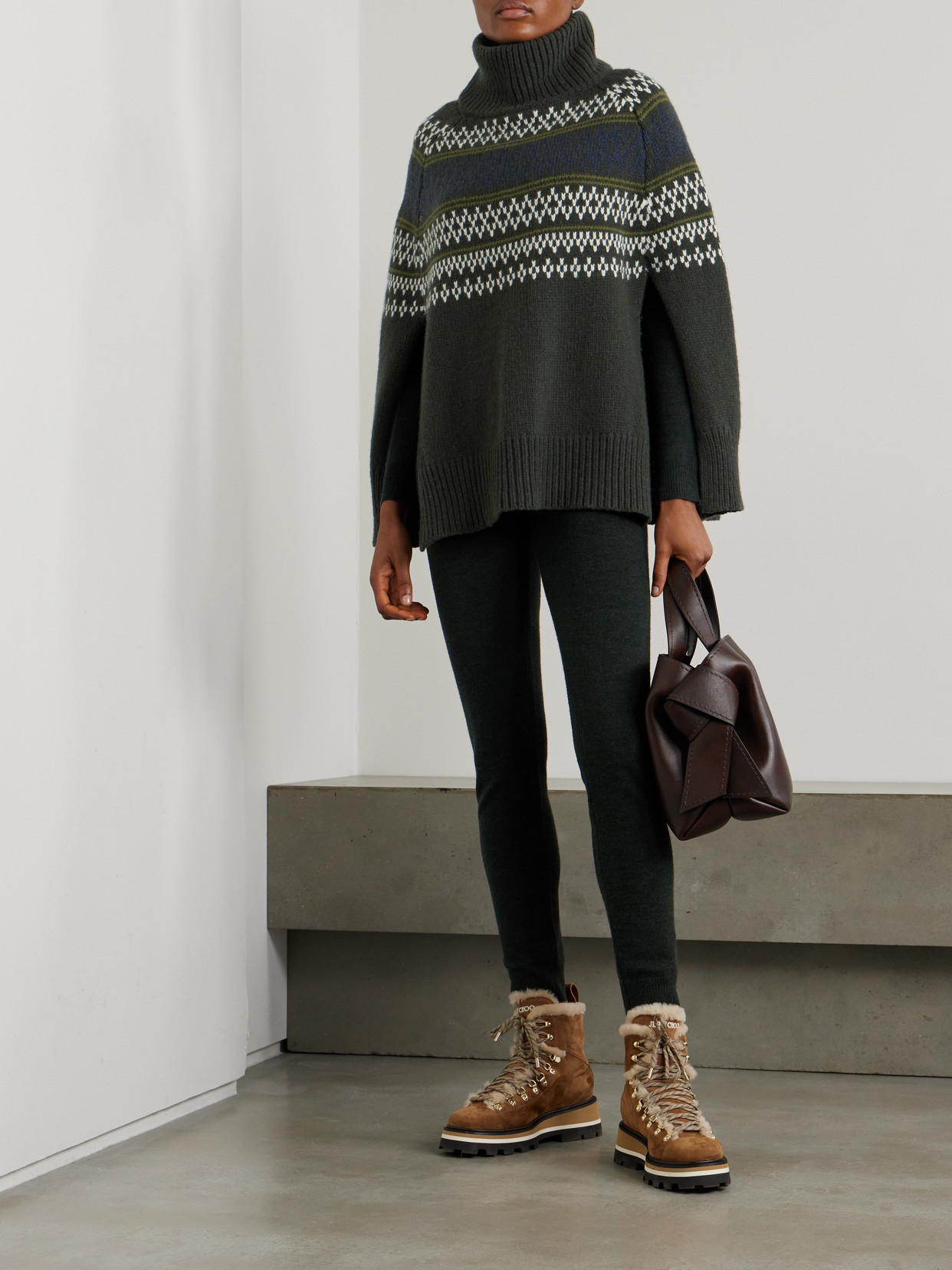 We Norwegians Setesdal Merino Wool And Cashmere-blend Turtleneck Sweater In Green