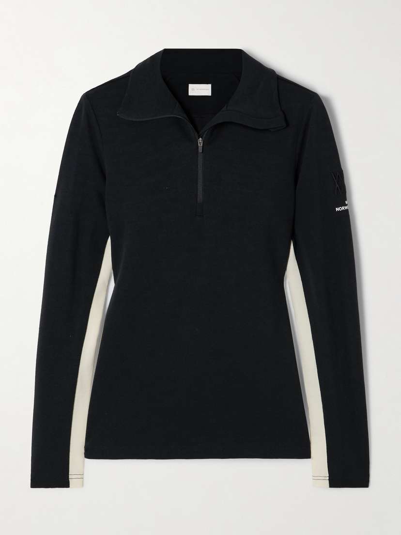We Norwegians Voss Merino Wool-blend Piqué Ski Top