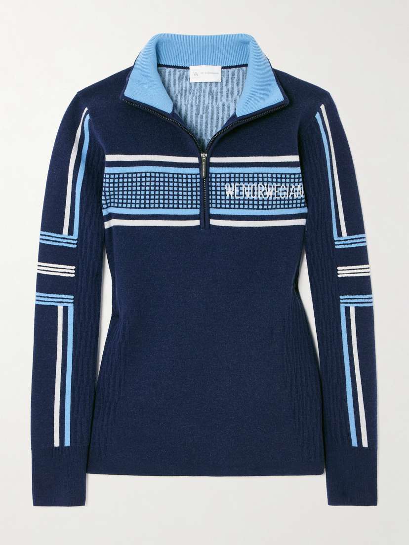 We Norwegians Stryn Intarsia-knitted Merino Wool-blend Piqué Ski Top