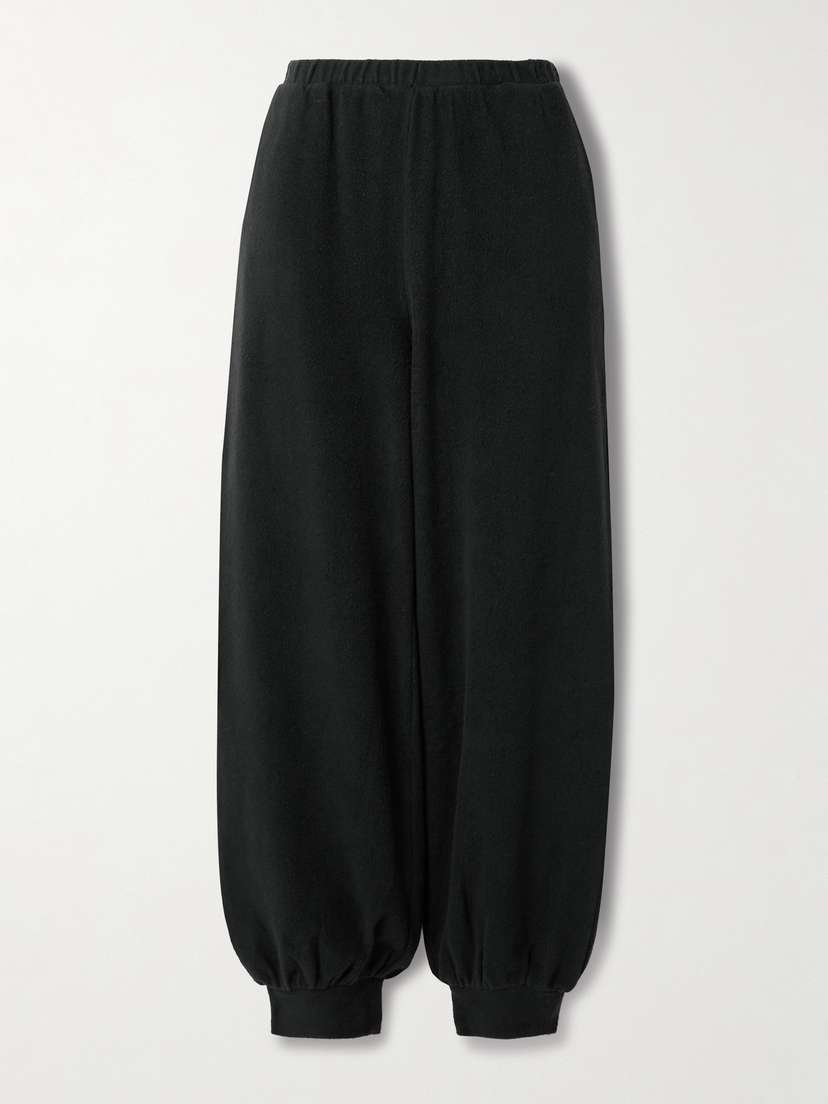 Skin Comfy Chic Organic Cotton-fleece Tapered Track Pants