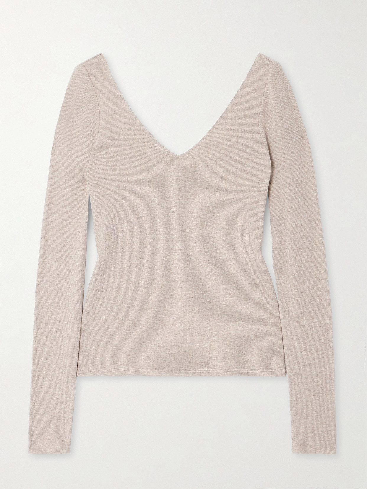 Skin Ribbed Stretch-jersey Top In Neutrals