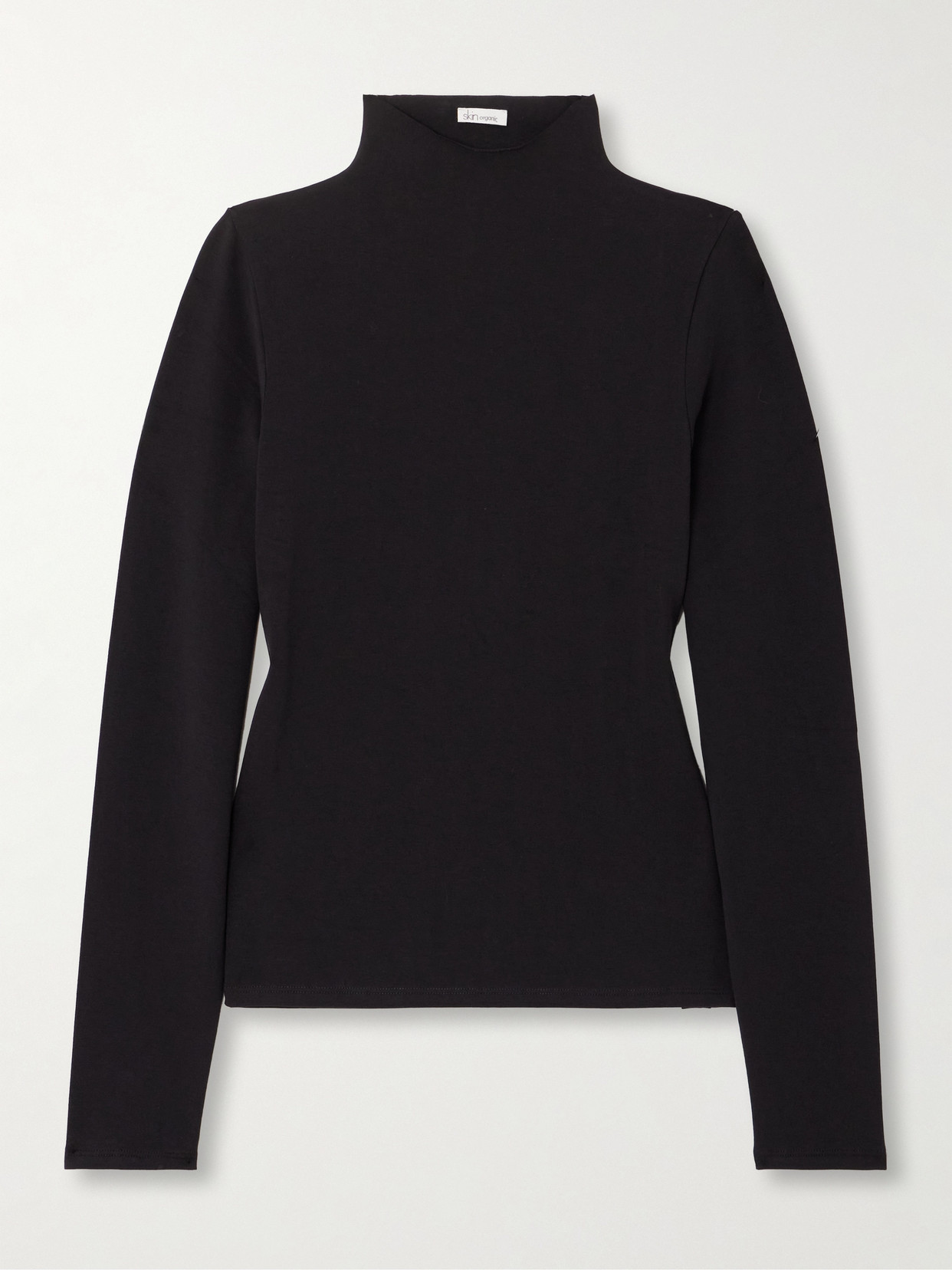 Skin Stretch Organic Pima Cotton-jersey Top In Black