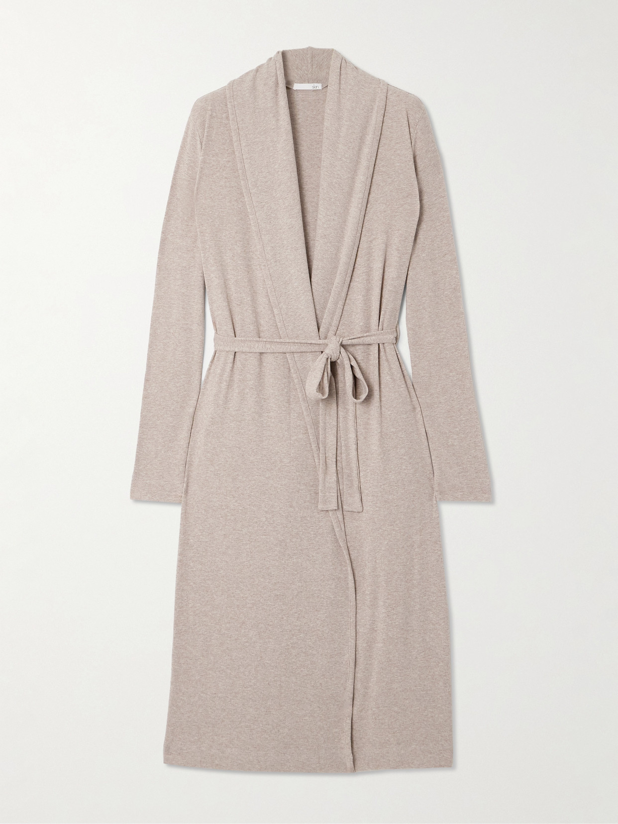 Skin Ribbed Stretch-jersey Dressing Gown In Unknown