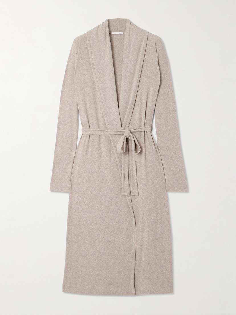 Skin Ribbed Stretch-jersey Robe