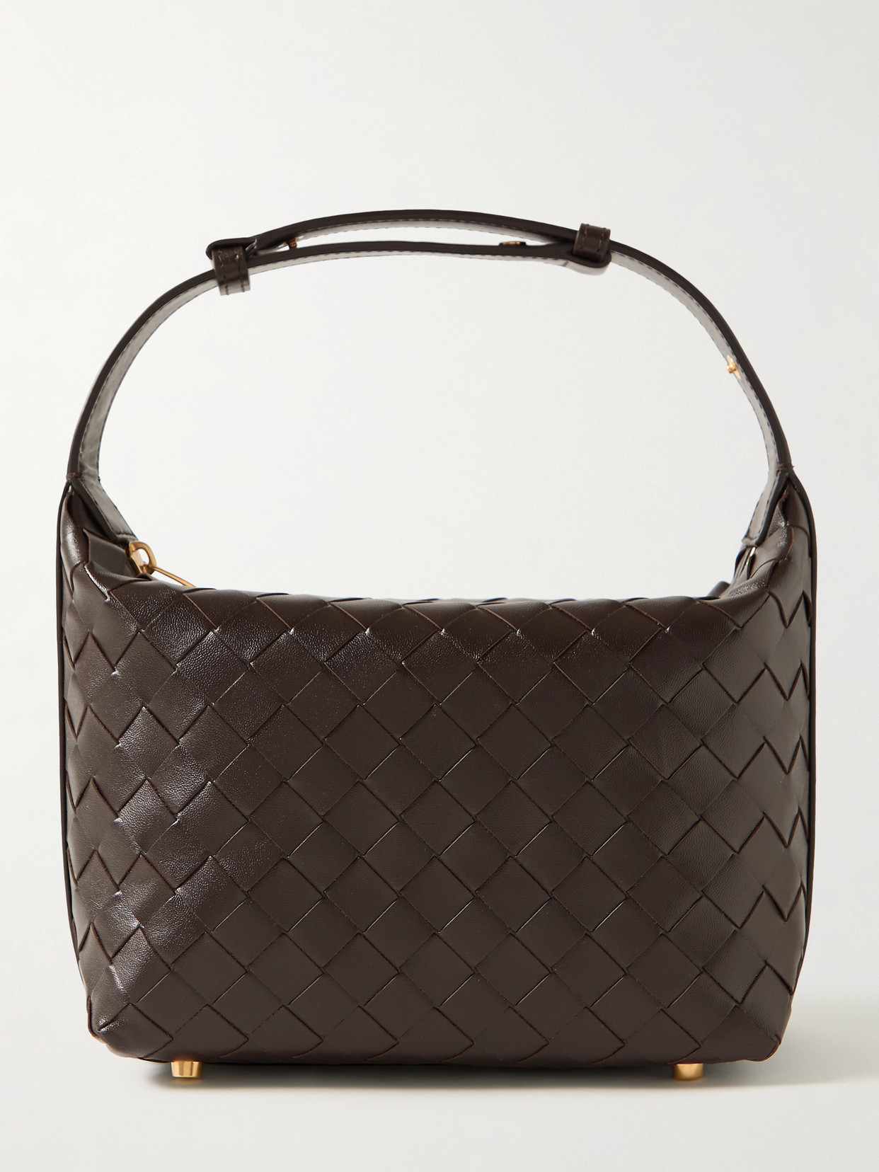 Bottega Veneta Mini Wallace Intrecciato Leather Shoulder Bag In Brown