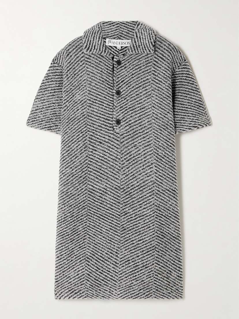 JW Anderson Striped Wool-blend Jacquard Mini Dress - x large