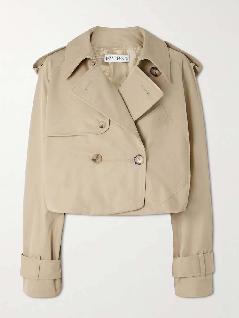 JW Anderson Oversized Cropped Cotton-gabardine Trench Coat - UK 14