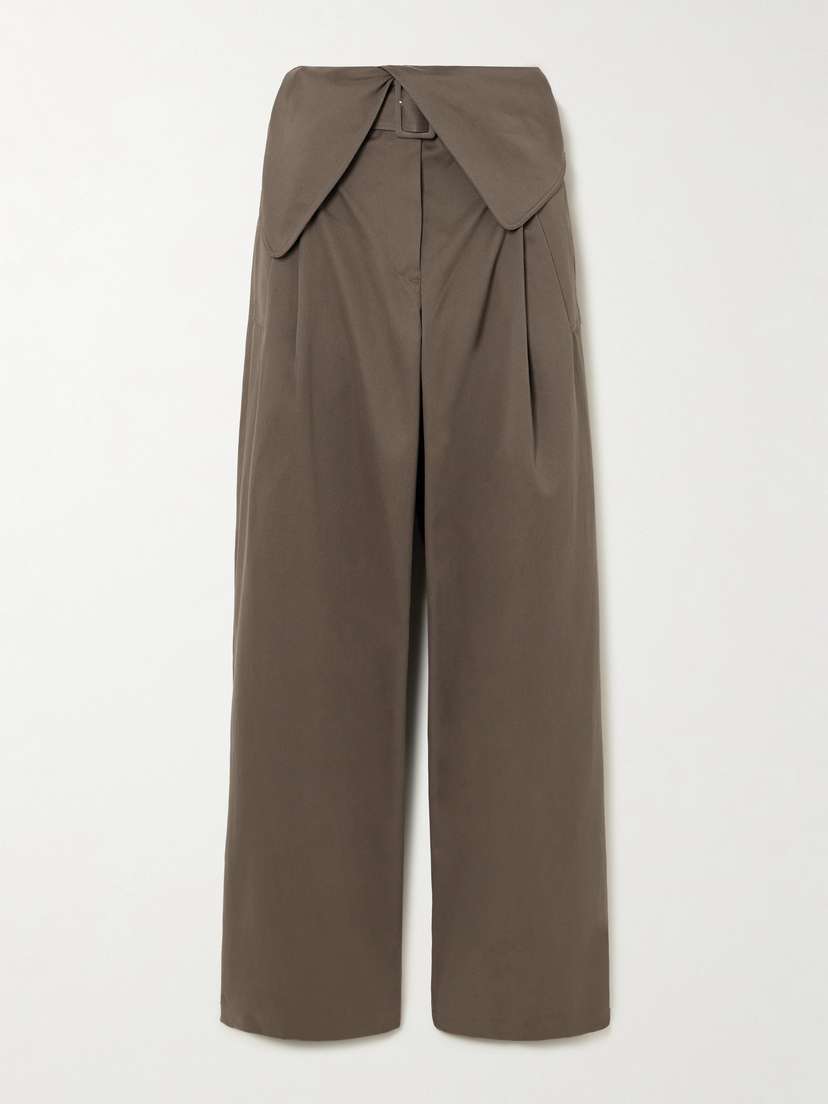 JW Anderson Layered Cotton-gabardine Wide-leg Pants