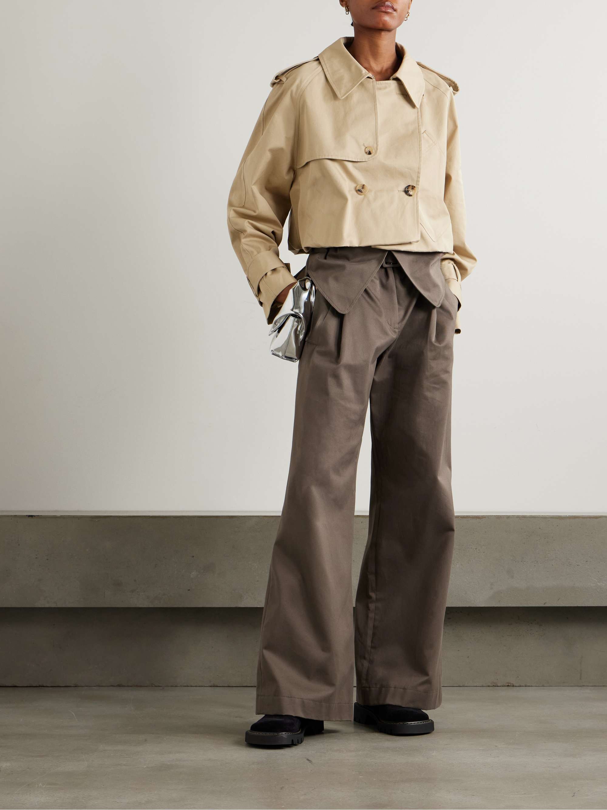 JW ANDERSON Layered cotton-gabardine wide-leg pants | NET-A JW ANDERSON Layered cotton-gabardine wide-leg pants | NET-A