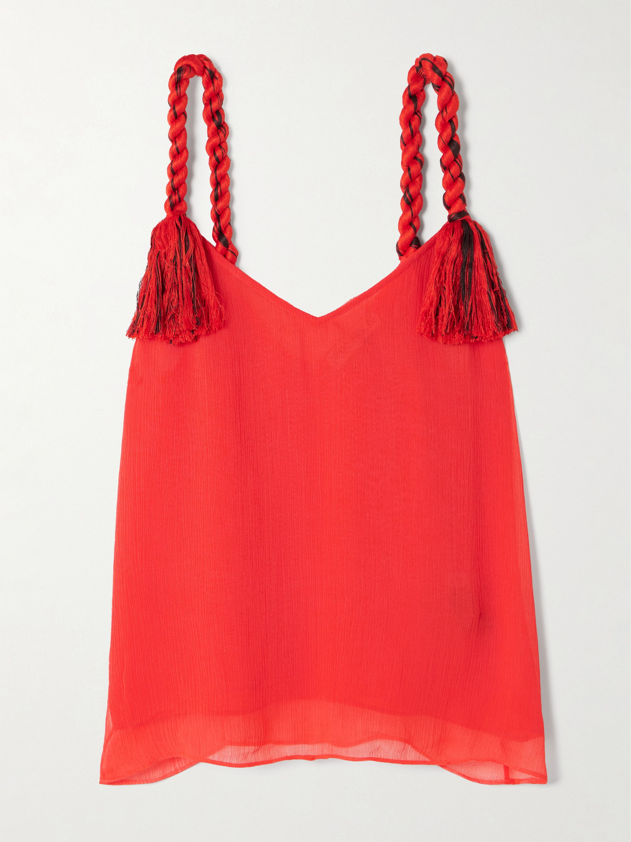 Jw Anderson Tasseled Crepon Camisole In Red