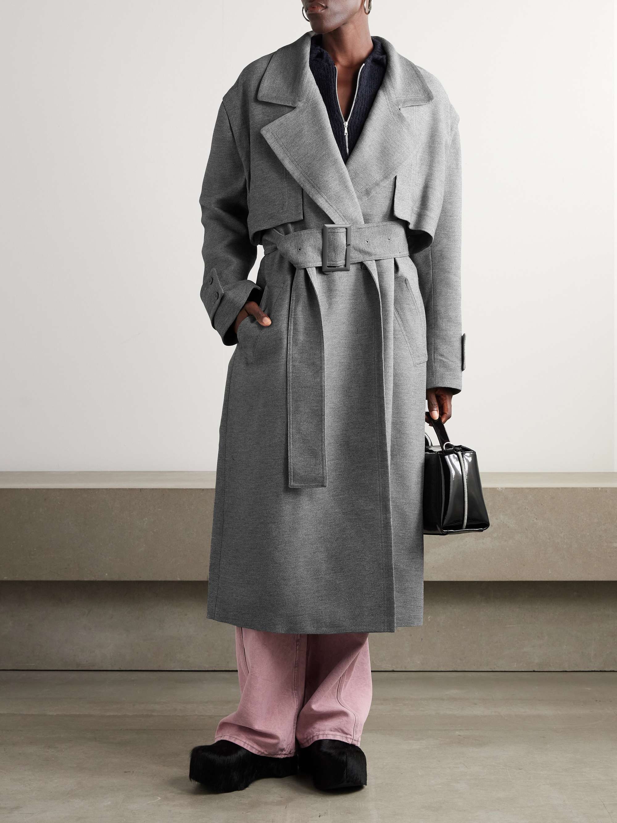 JW ANDERSON Double-breasted belted crepe coat | NET-A-PORTER JW ANDERSON Double-breasted belted crepe coat | NET-A-PORTER