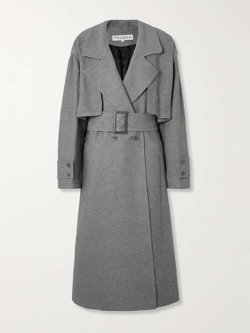 JW Anderson Double-breasted Belted Crepe Coat