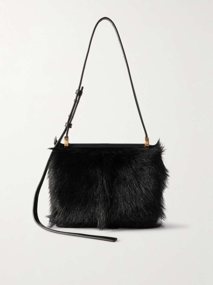 Jil Sander Mini Leather-trimmed Goat Hair Shoulder Bag