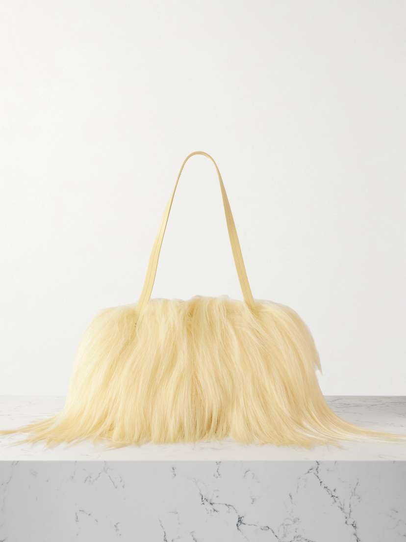 Jil Sander Goji Pillow Small Leather-trimmed Goat Hair Shoulder Bag