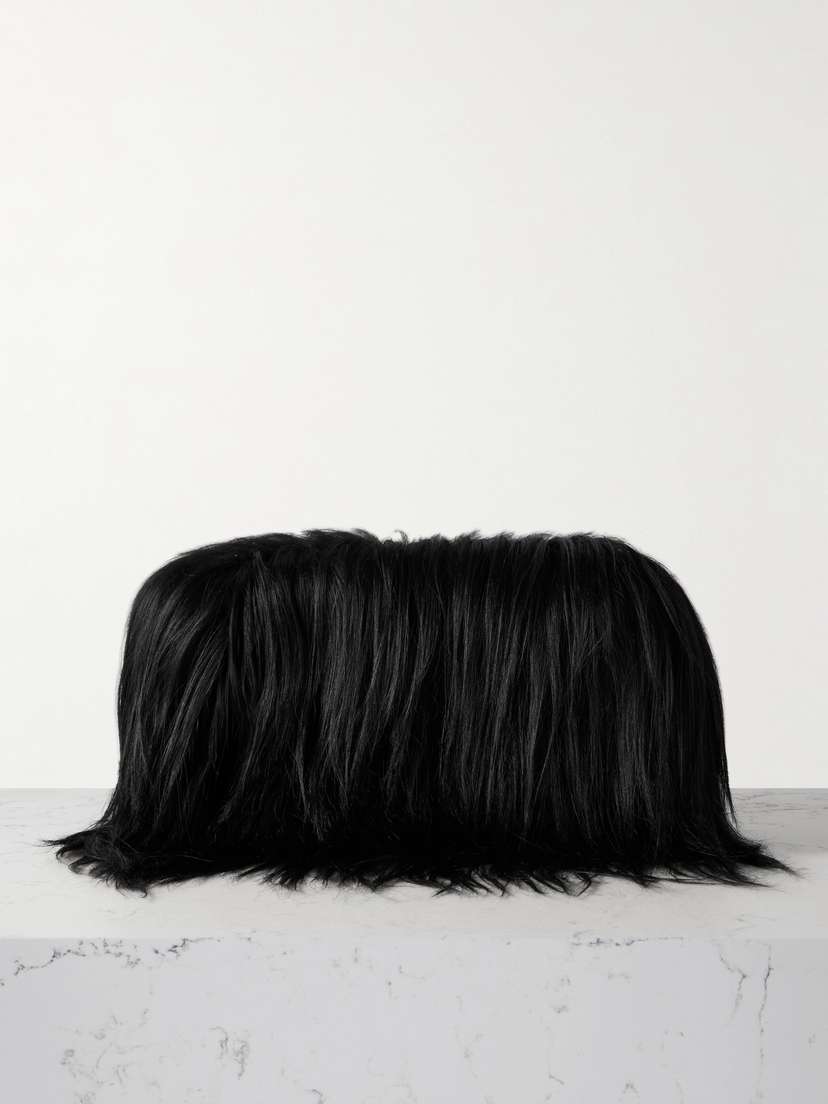 Jil Sander Leather-trimmed Goat Hair Clutch