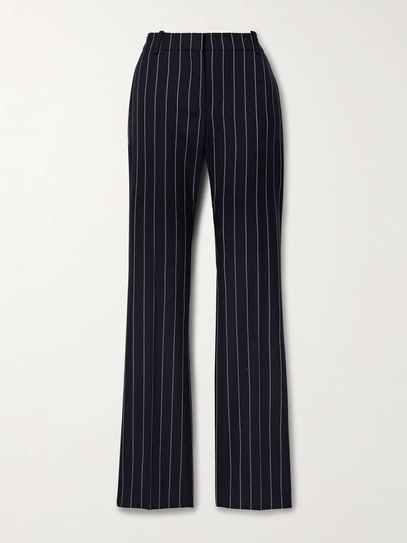 Nina Ricci Pinstriped Wool-blend Twill Straight-leg Pants