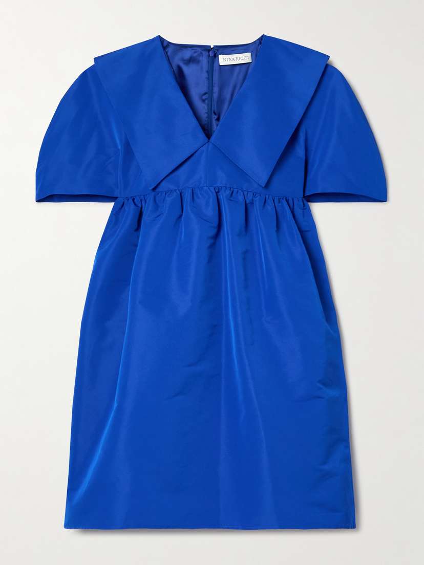 Nina Ricci Pleated Recycled-faille Mini Dress