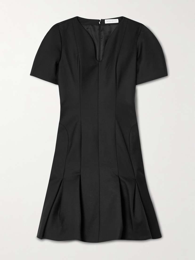Nina Ricci Paneled Wool-gabardine Mini Dress